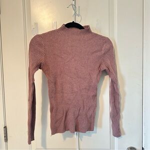 Ribbed Mauve Knit Top